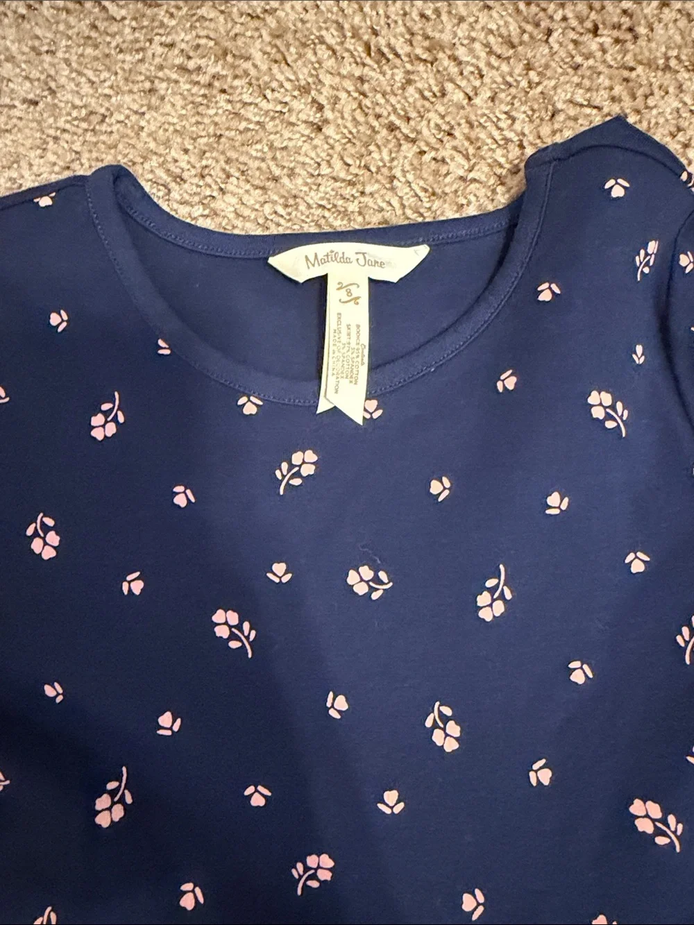 Matilda Jane Navy Floral Bell-Sleeve Dress with Sunflower Accents